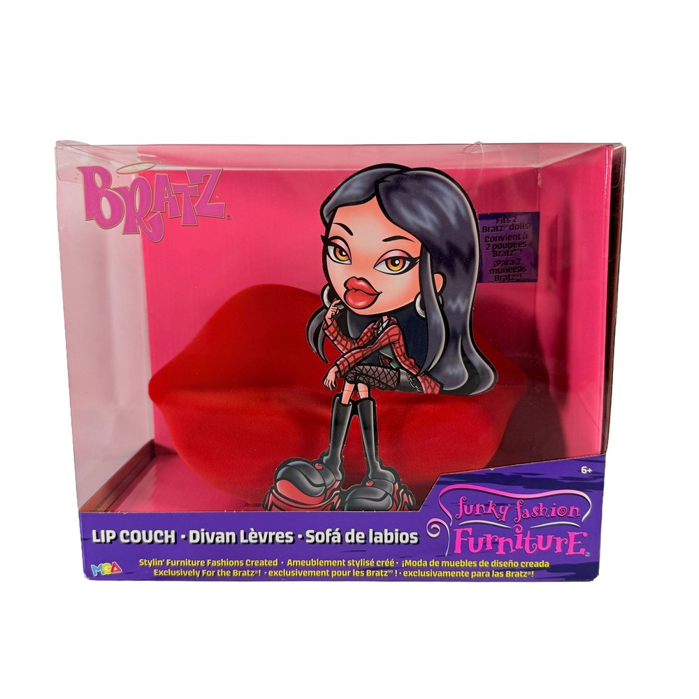 Bratz Funky Fashion Furniture Lip Couch Red Flocked Sofa Doll Playset New